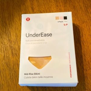 Lululemon UnderEase soft breathable Mid-Rise Bikini panties Size S/P 3Pack Trio
